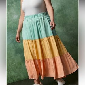 Torrid Maxi Woven Tiered Skirt
